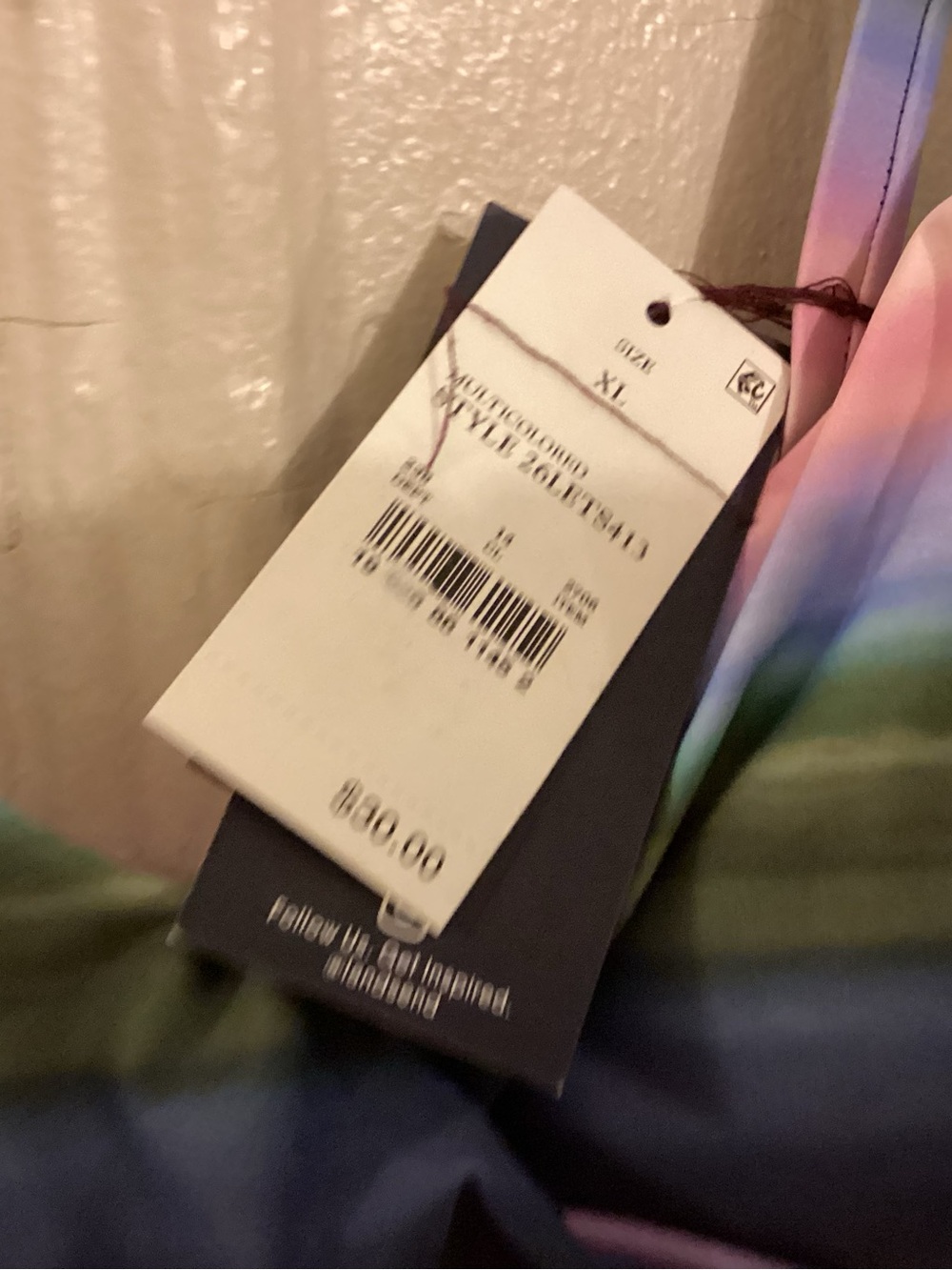 Lands End Striped Twist Front Bikini top XL Security tag call out read - Picture 9 of 9